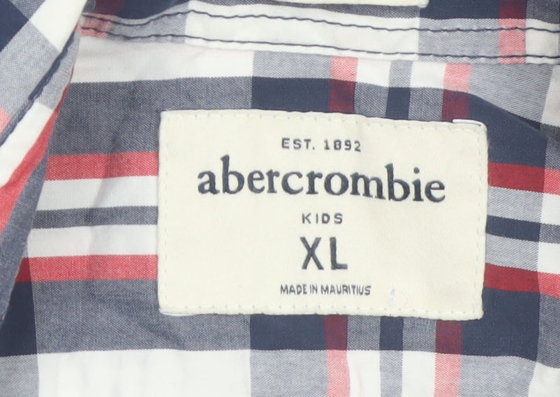 Abercrombie Boys Multicoloured Plaid Long Sleeve Button-Up Shirt XL Cotton