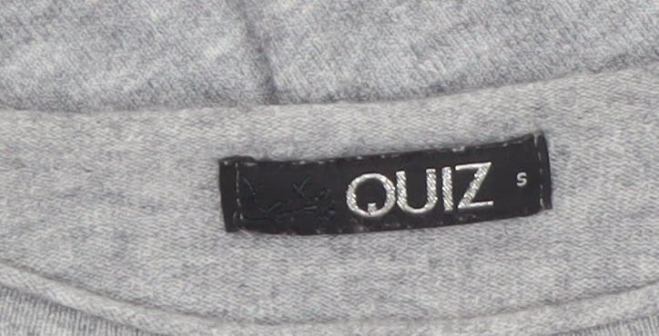 Quiz Women's Grey Beaded Crew Neck Long Sleeve Pullover Jumper Size S