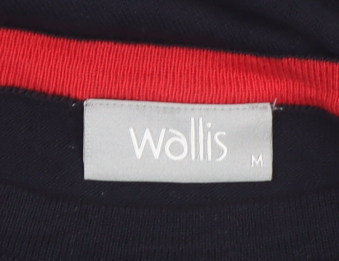 Wallis Women Black 'C'est La Vie' Knit Jumper M 3/4 Sleeve