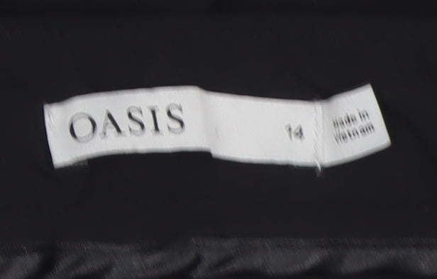 Oasis Women’s Black Slim Fit Cropped Trousers Size 14