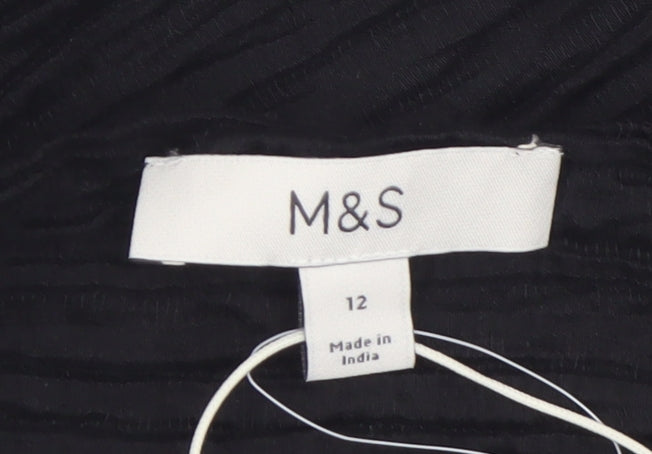 Marks and Spencer Women’s Black Lyocell Tunic Blouse Size 12