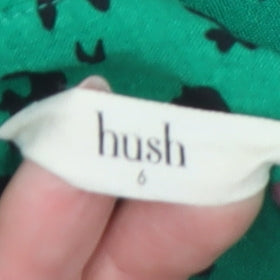 Hush Women's Green Animal Print Shirt Dress Size 6