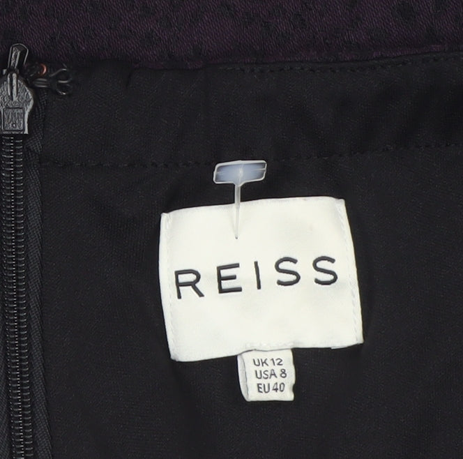Reiss Womens Black Off Shoulder Fit & Flare Party Dress Size 12