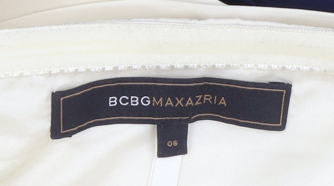 BCBGMAXAZRIA Women's Multicoloured Size 10 Strapless Bubble Hem Dress