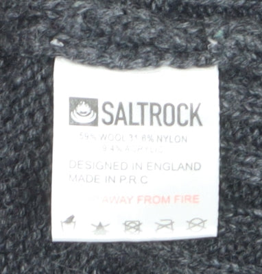 Saltrock Women's Grey Wool Blend Long Sleeve Jumper Dress Size 12