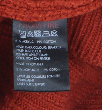 Urban Outfitters Women’s Red Half Zip Knit Jumper Size M Acrylic Cotton