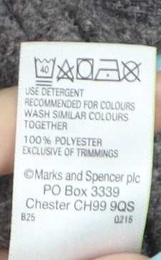 Marks and Spencer Women's Grey Fleece Full Zip Jacket Size 22