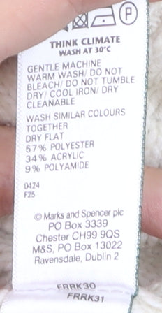 Marks and Spencer Women Ivory Cable Knit Cardigan Small