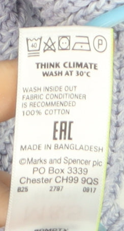 Marks and Spencer Women’s Blue Cotton Crew Neck Knit Jumper Size S