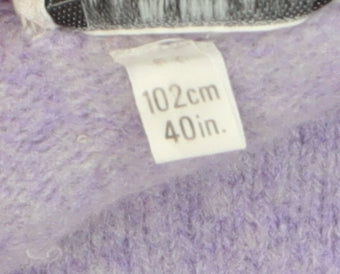 Jaeger Women’s Purple Wool Crew Neck Pullover Jumper Size L