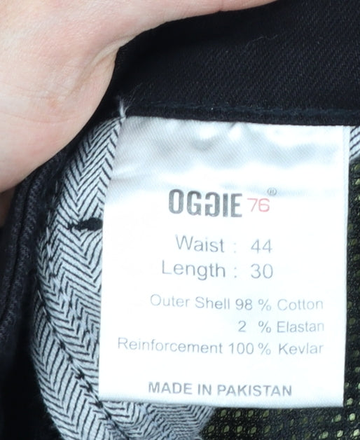 OGGI 76 Men's Black Regular Fit Cargo Biker Trousers Size 44