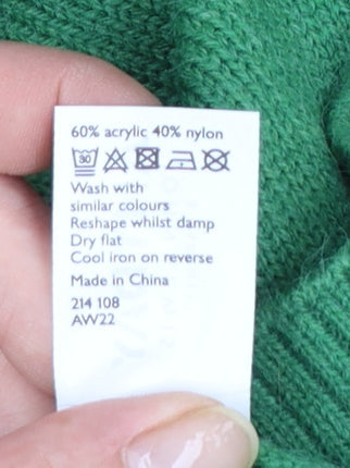 John Lewis Women’s Green V-Neck Knit Jumper Dress Size S