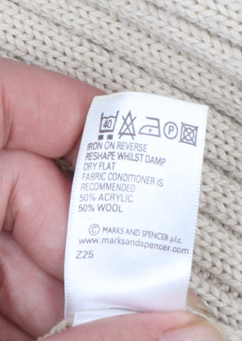 Marks and Spencer Women’s Beige Cardigan UK 16 Wool Blend Belted Knitwear