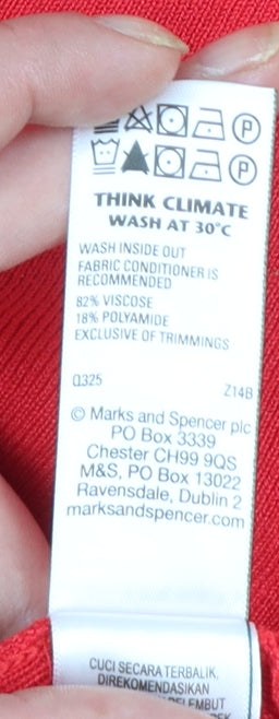 Marks and Spencer Women's Red Short Sleeve Button Cardigan Size S