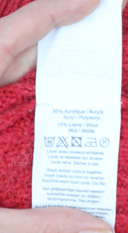 Damart Women’s Red Cable Knit Button Cardigan Size 18/20
