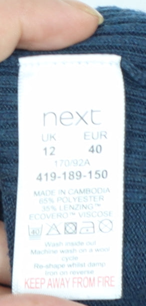 Next Women's Blue Size 12 V-Neck Button Cardigan