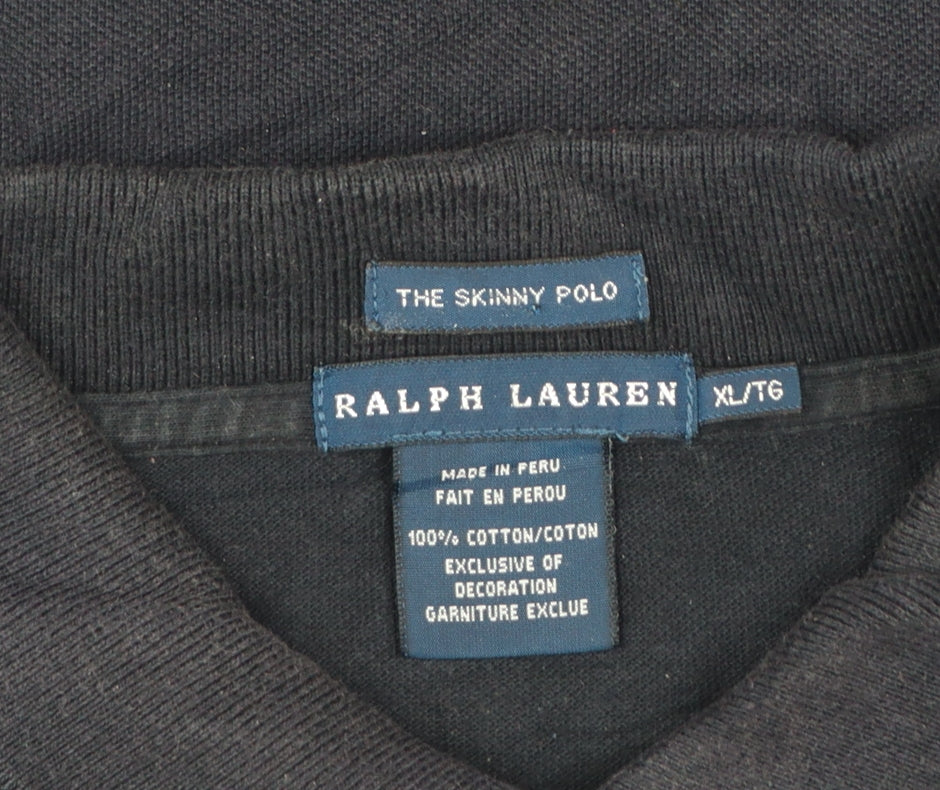 Ralph Lauren Men's Black Slim Fit Cotton Polo Shirt XL