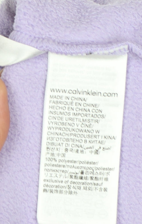 Calvin Klein Jeans Women's Purple 1/4 Zip Fleece Sweatshirt XS
