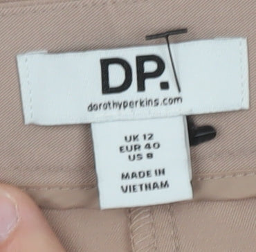 Dorothy Perkins Women Beige Slim Tapered Work Trousers Size 12