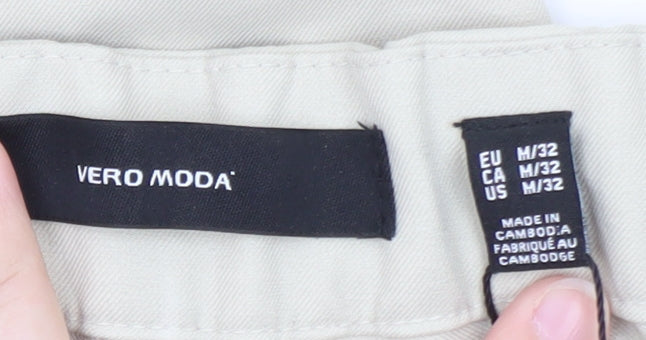 Vero Moda Women Beige Straight Leg Chino Trousers Size 12