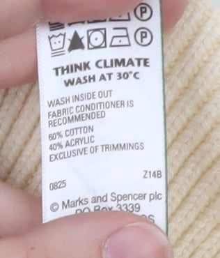 Marks and Spencer Women’s Ivory Full Zip Mock Neck Jumper Size S