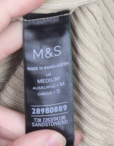 Marks and Spencer Women’s Beige Ruffle Knit Pullover Jumper M