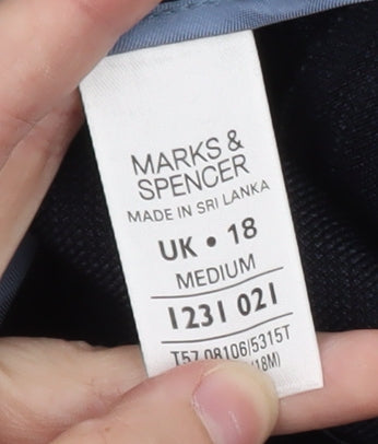 Marks and Spencer Womens Black Size 18 Straight Leg Dress Trousers