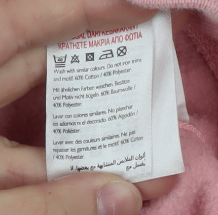 Jack Wills Womens Pink Hoodie Size 6 Pullover Cotton Blend Logo Design