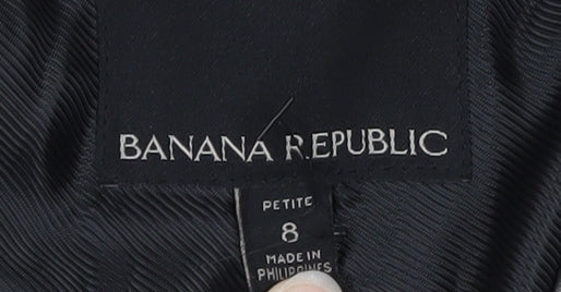 Banana Republic Women Grey Petite 8 Classic Single-Breasted Blazer