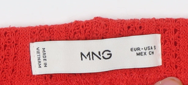 MNG Women's Red Crochet Hot Pants Shorts Size S