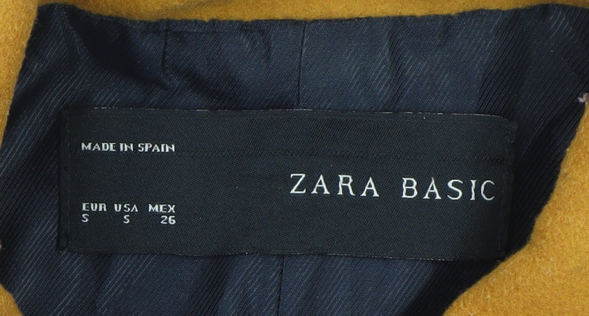 Zara Basic Women's Yellow Wool Pea Coat Size S