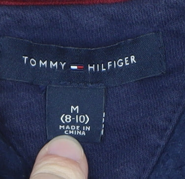 Tommy Hilfiger Boys Navy Blue Zip Up Hoodie Jacket Size 8-10 Years