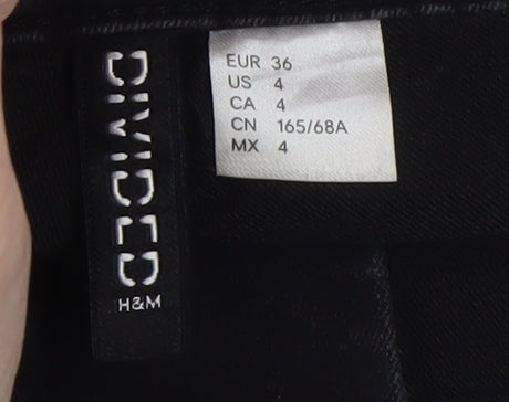 H&M Divided Women’s Black High Rise Denim Hot Pants Shorts Size 8