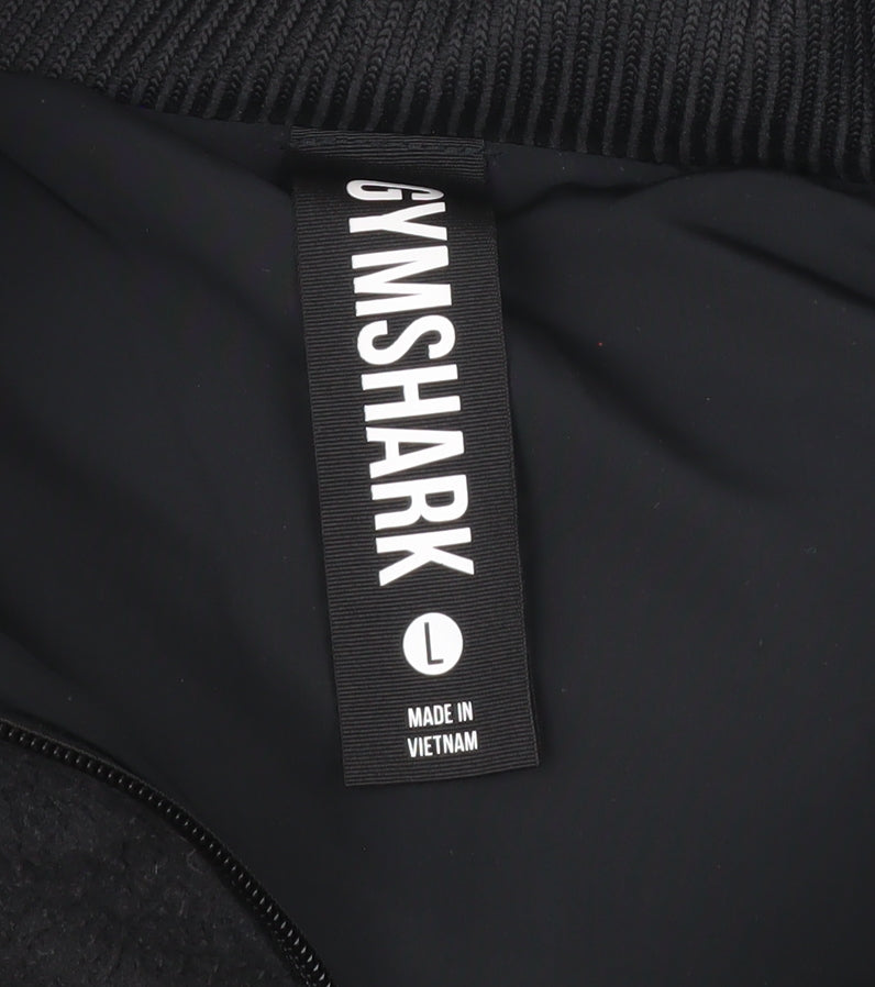 Gymshark Men Black Fleece Zip Jacket L Warm Winter Casual