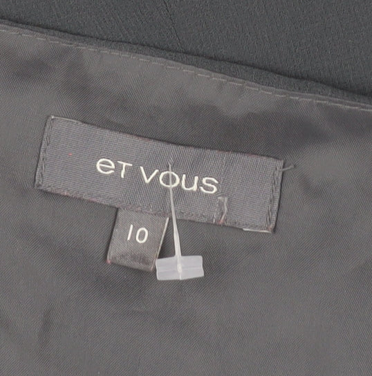 Et Vous Women Grey Size 10 Shift Ruffle Chiffon Party Dress