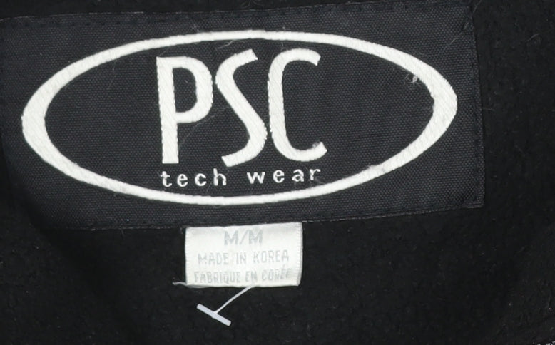 PSC Tech Wear Men's Black Red Windbreaker Jacket Medium Nylon
