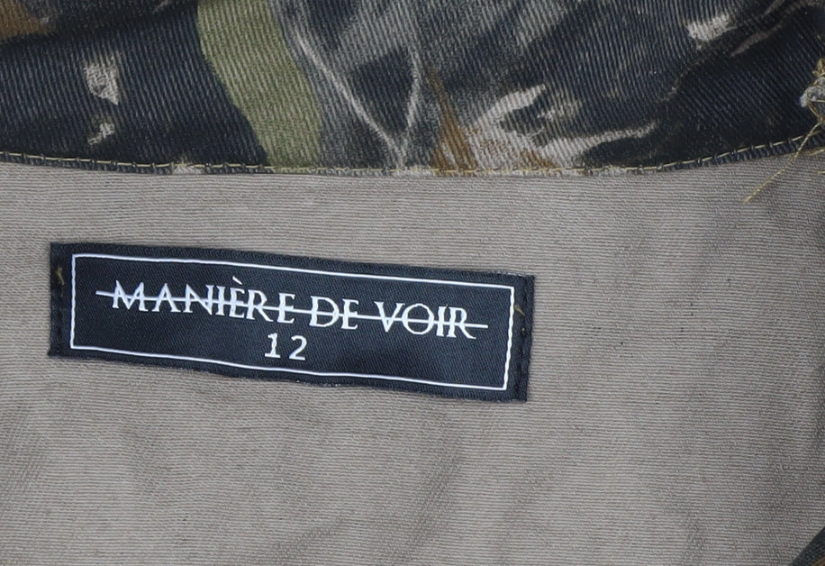 Manière De Voir Womens Camo Green Cotton Parka Jacket Size 12