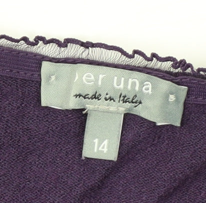 Marks and Spencer Per Una Women’s Purple V-Neck 3/4 Sleeve Knit Jumper Size 14