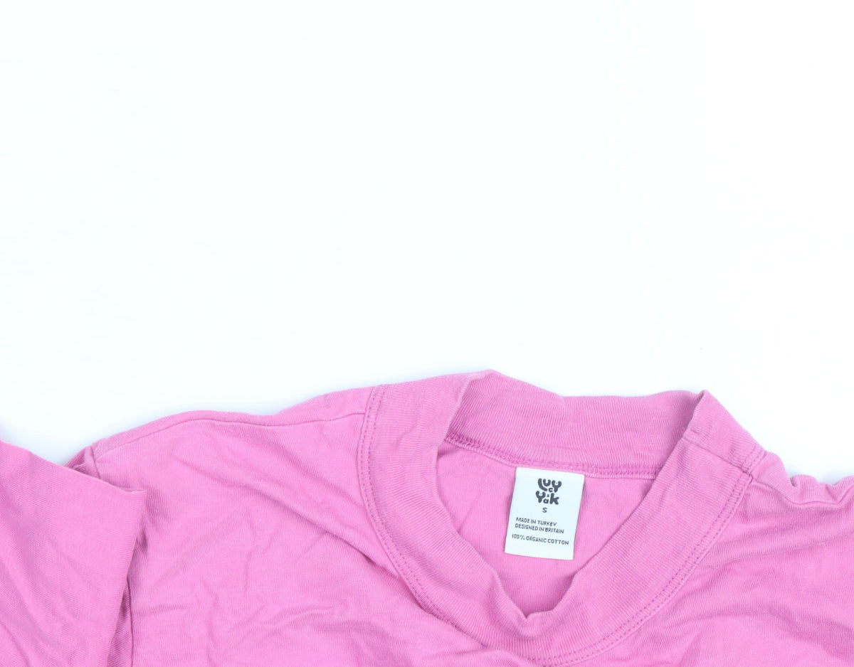 WXYK Women's Pink Cropped Long Sleeve T-Shirt Size S