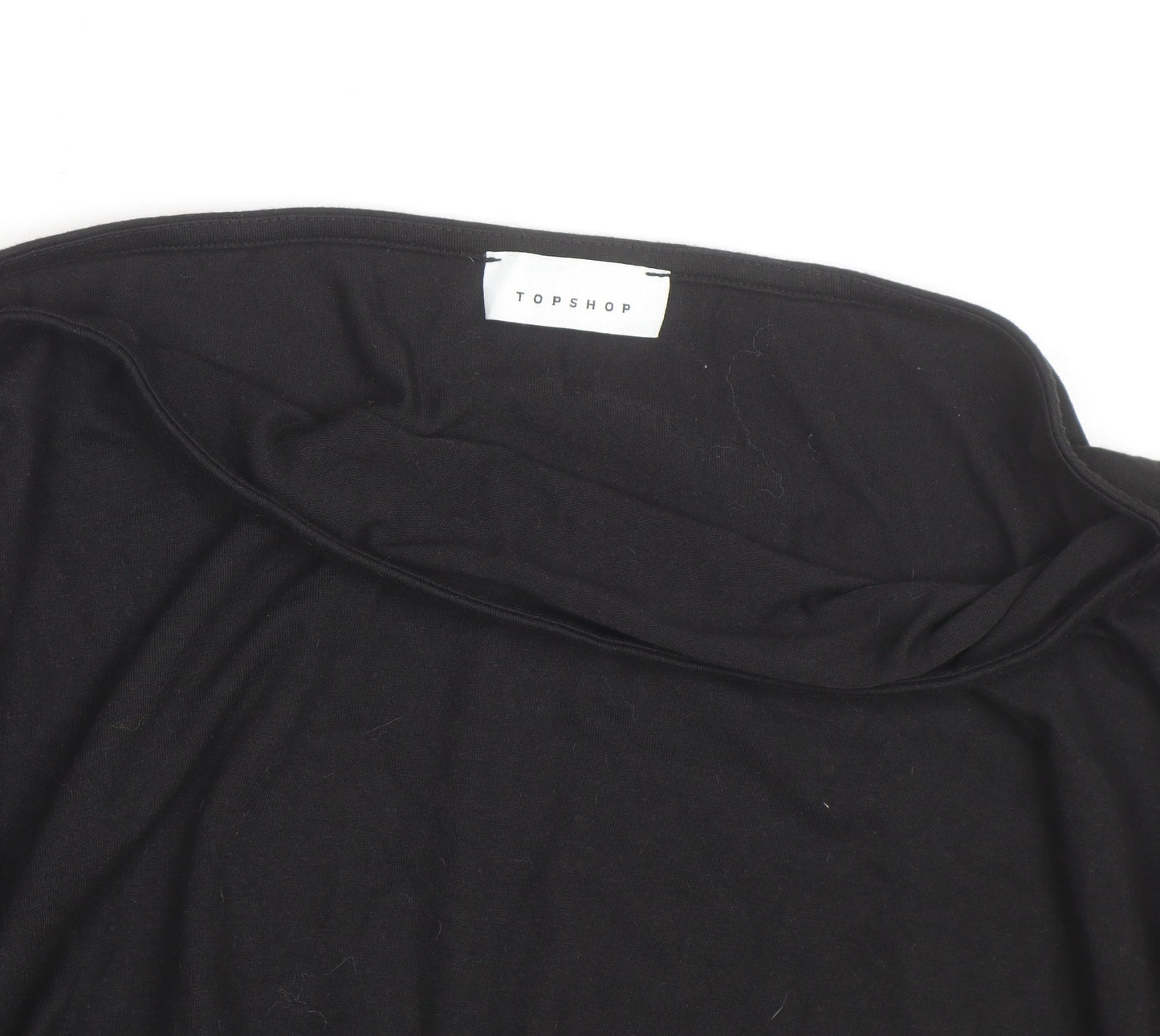 Topshop Women’s Black Size 10 Slim Fit Long Sleeve Cotton Top