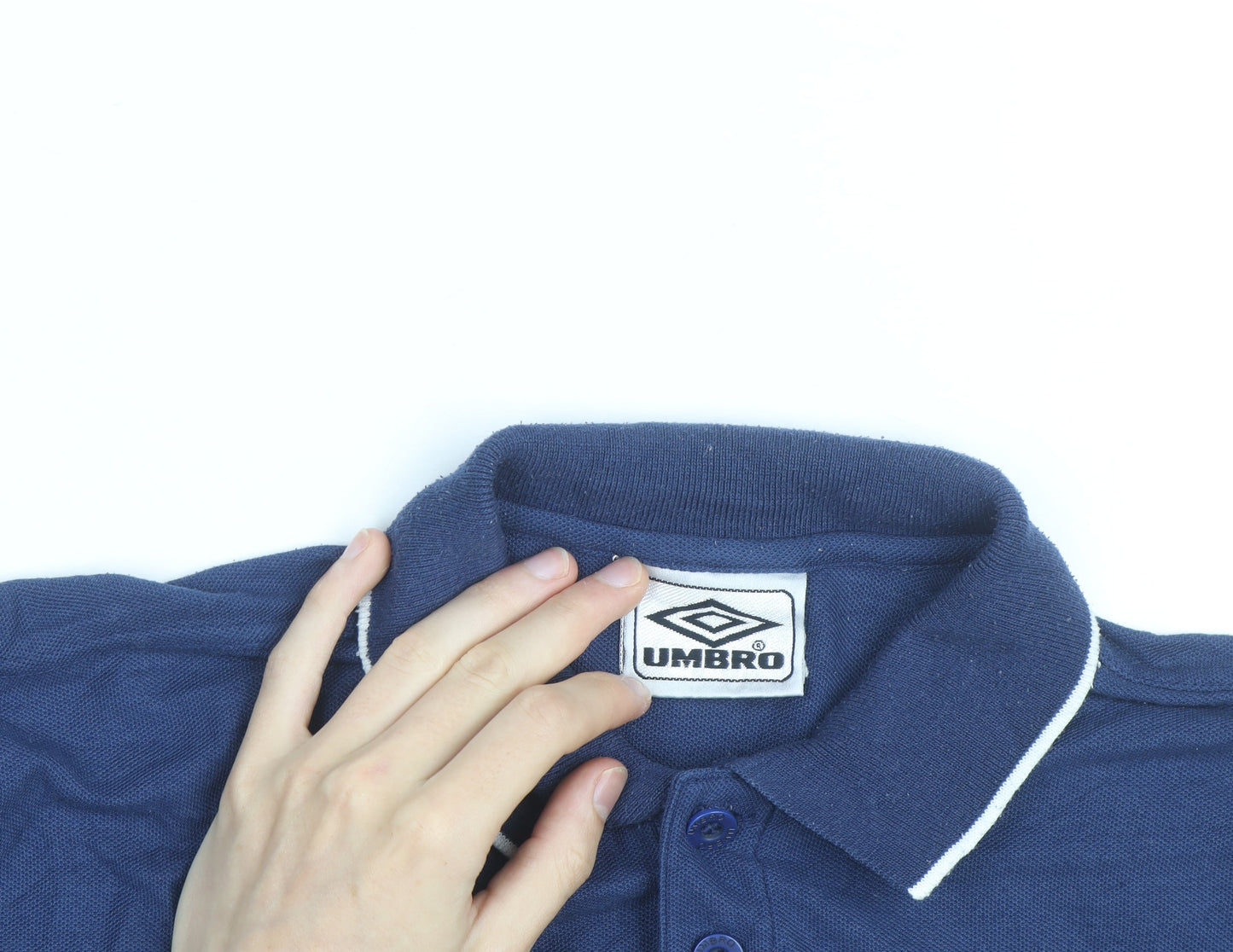 Umbro Men's Blue Short Sleeve Polo Shirt Size L Classic Fit
