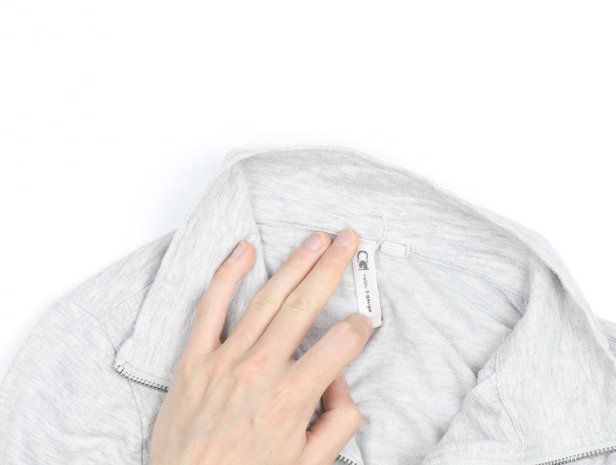 Cubic Square Men's Grey 1/2 Zip High Neck Lightweight Sweatshirt M