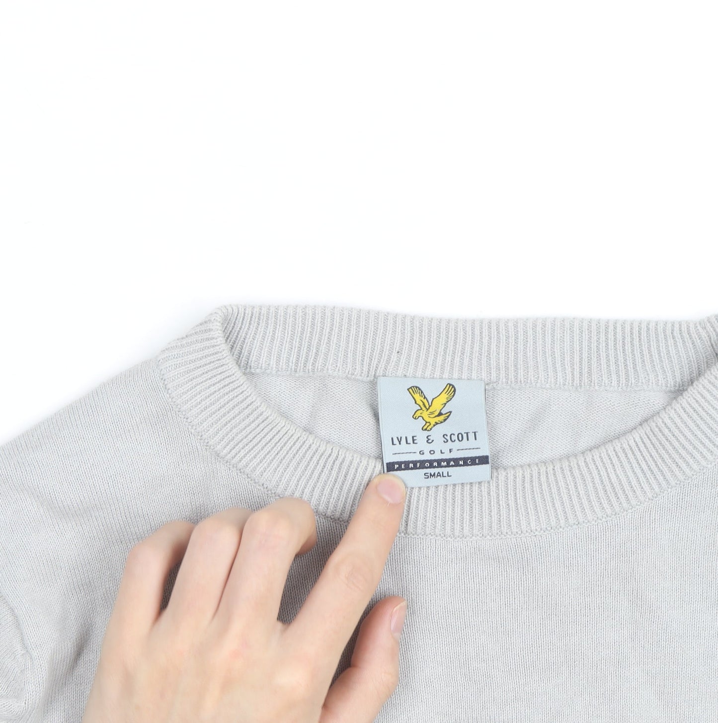 Lyle & Scott Men’s Grey Cotton Crew Neck Golf Jumper Size S