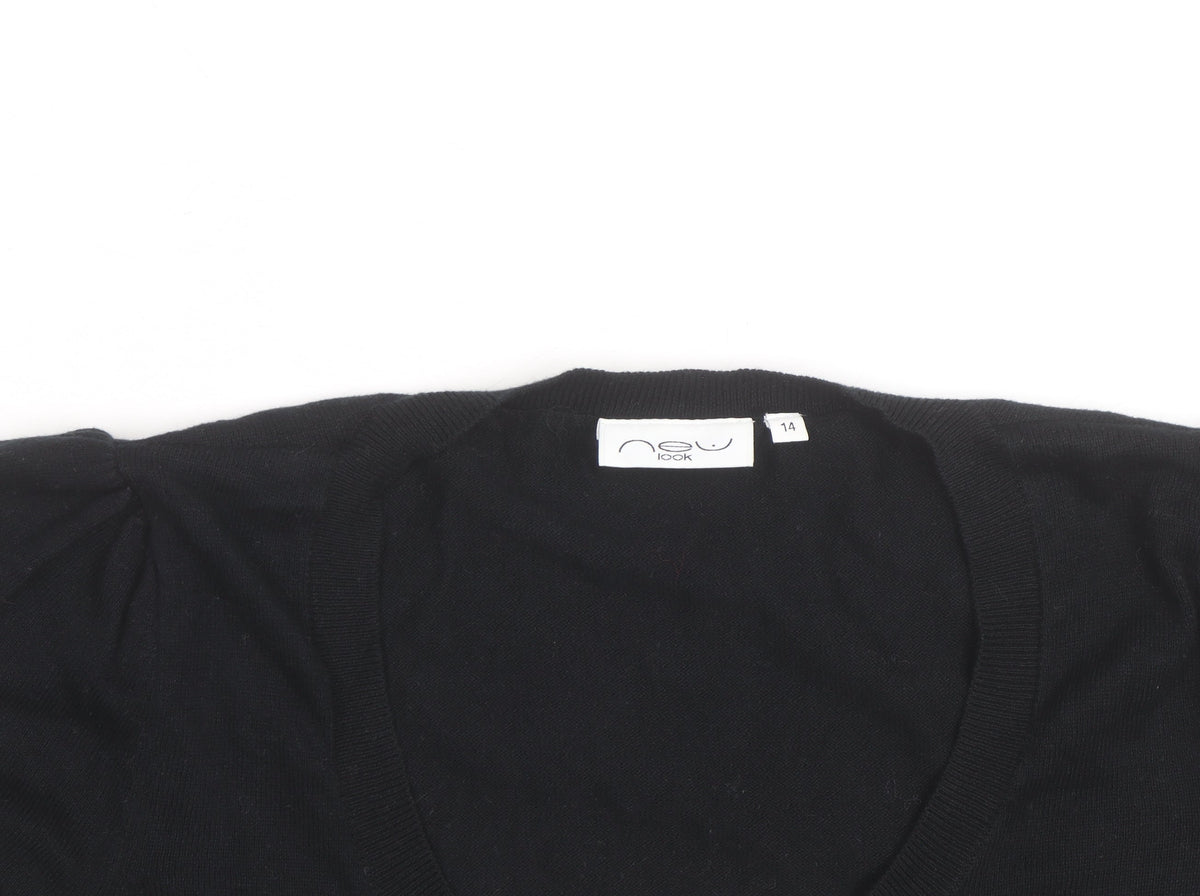 New Look Womens Black Size 14 Cardigan Lightweight Knit