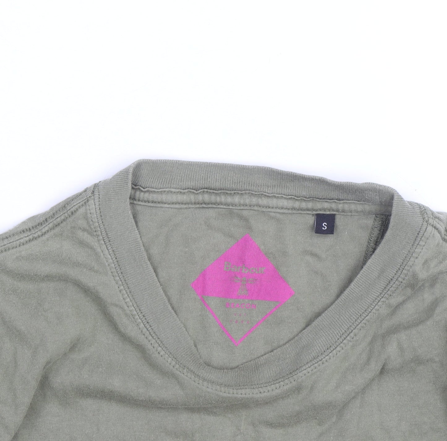 Barbour Men's Green Long Sleeve Cotton Graphic T-Shirt Size S