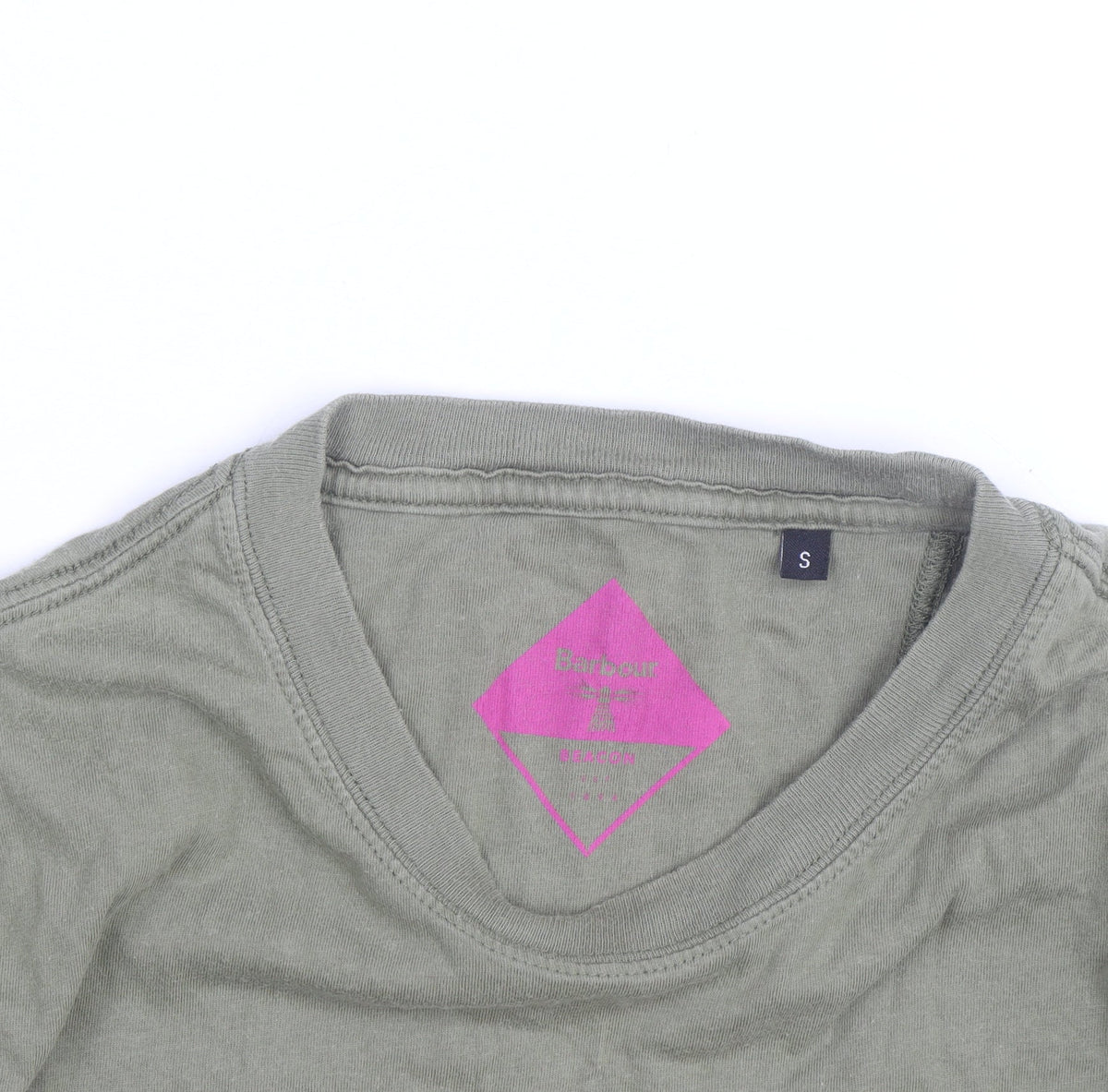 Barbour Men's Green Long Sleeve Cotton Graphic T-Shirt Size S