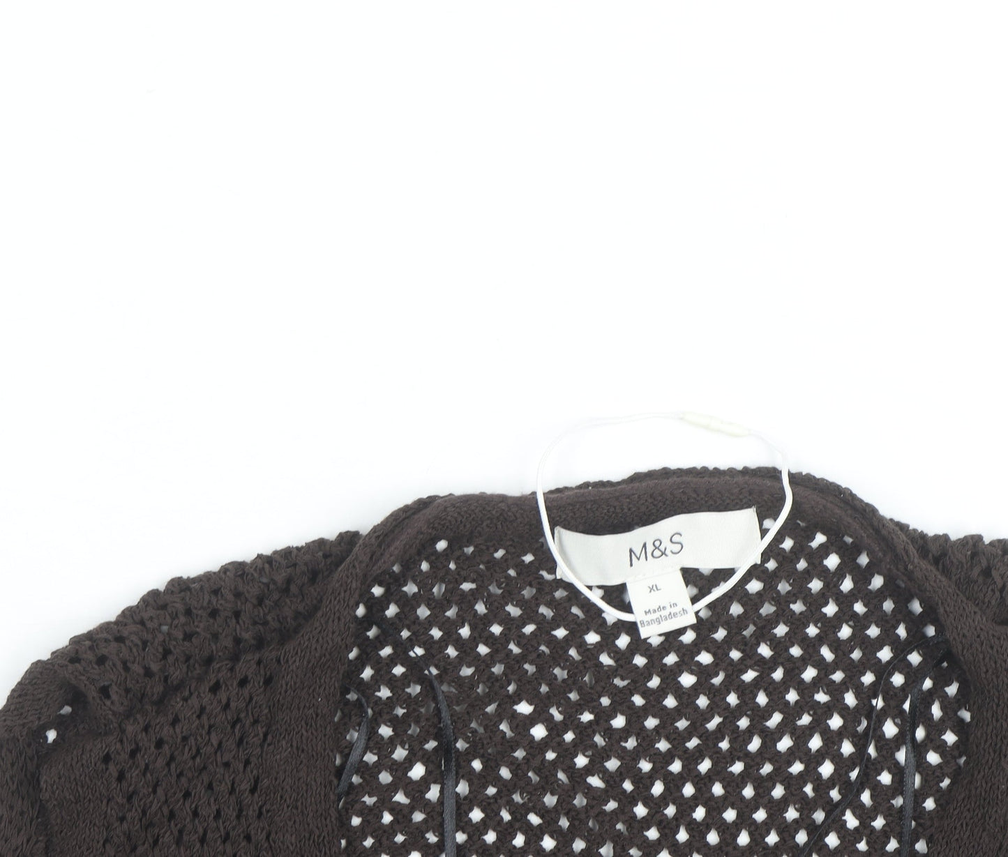 Marks and Spencer Women Brown Open Knit Cotton Vest XL