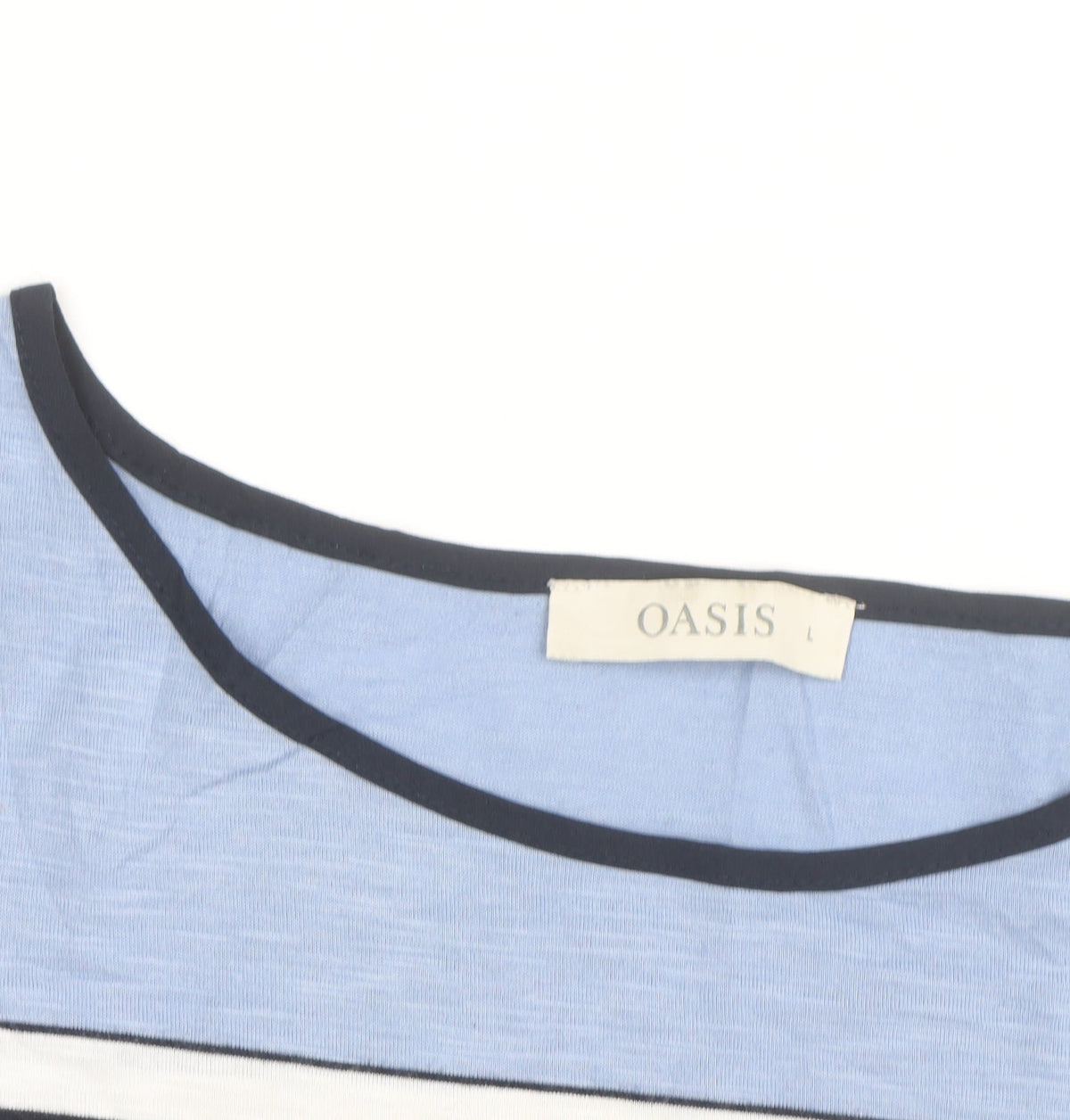 Oasis Women’s Blue Striped Relaxed T-Shirt Size L