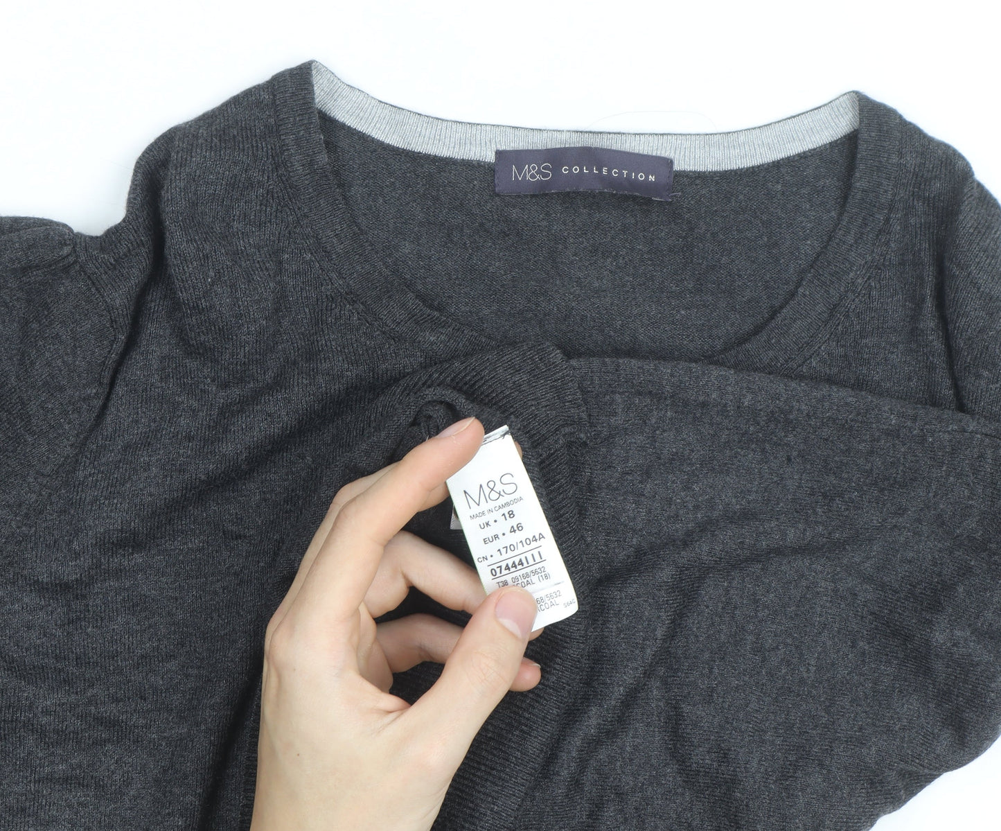 Marks and Spencer Women’s Grey Cashmere Cardigan Size 16