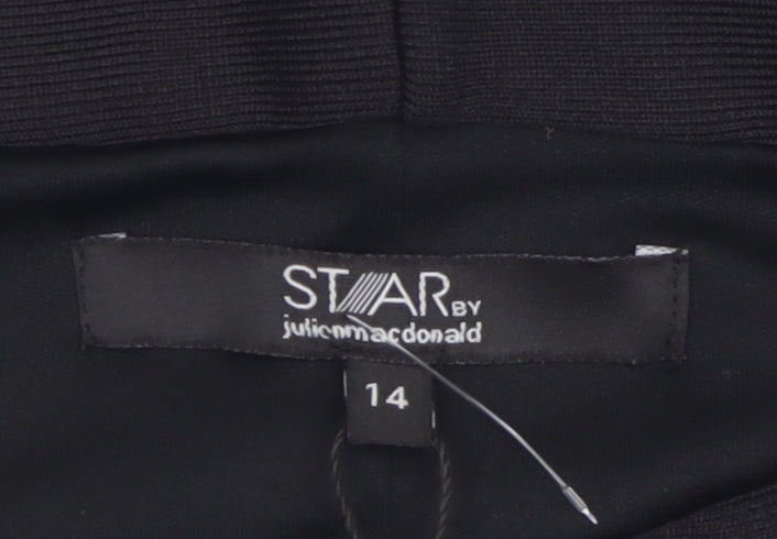 Star by Julien Macdonald Black Off Shoulder Slim Fit Women's Size 14 Top